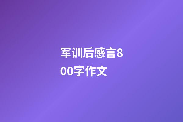 军训后感言800字作文