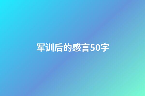 军训后的感言50字