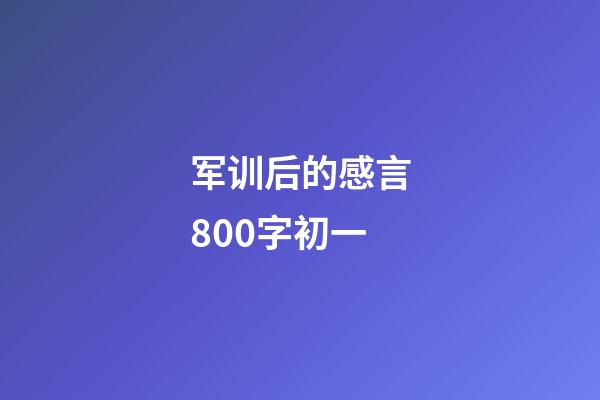 军训后的感言800字初一