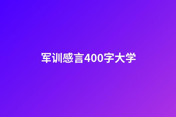 军训感言400字大学