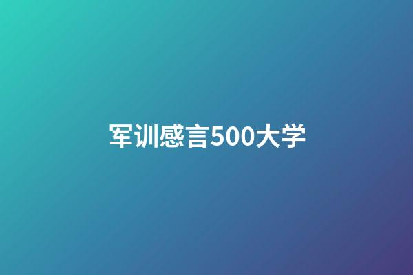 军训感言500大学