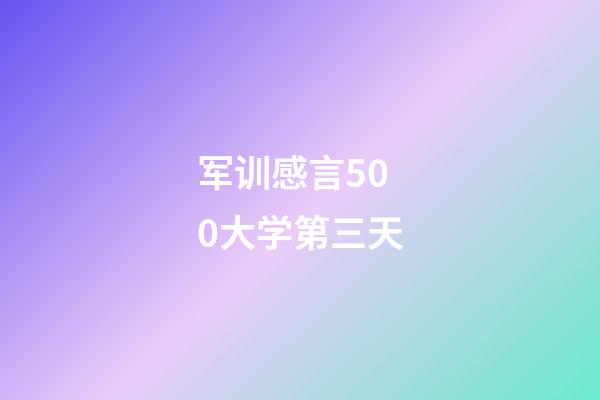 军训感言500大学第三天