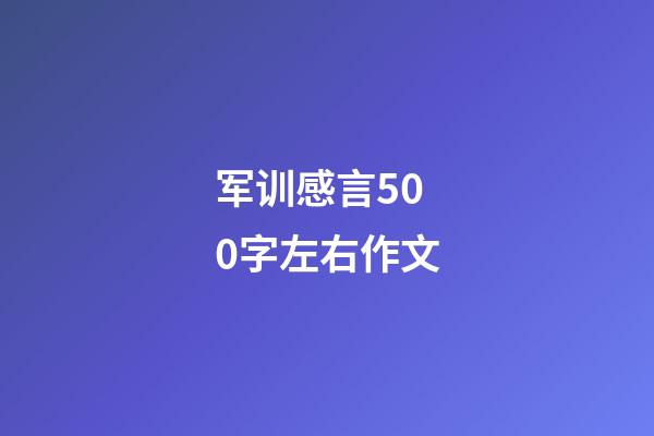 军训感言500字左右作文