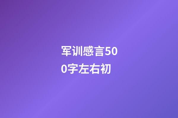 军训感言500字左右初