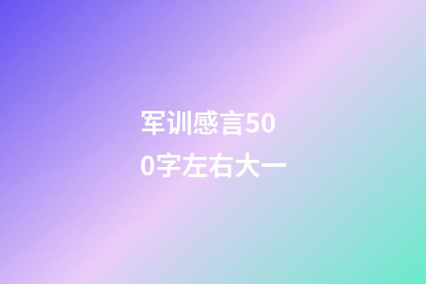 军训感言500字左右大一