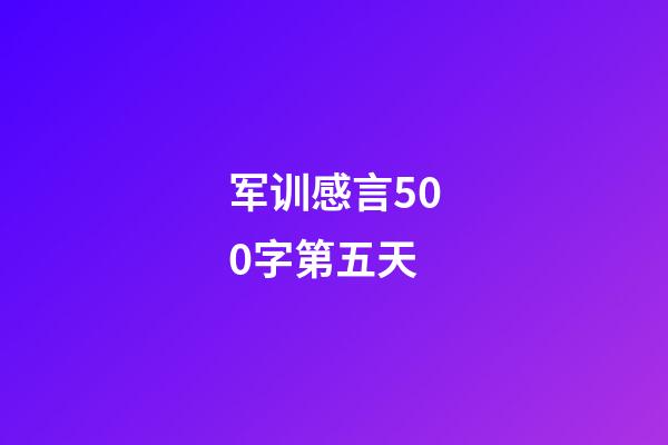 军训感言500字第五天