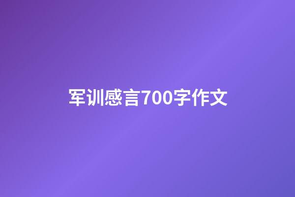 军训感言700字作文