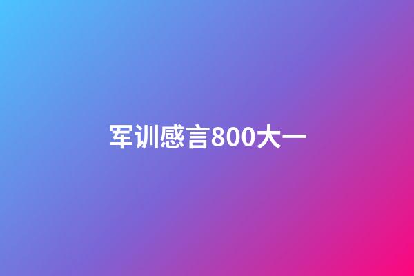 军训感言800大一