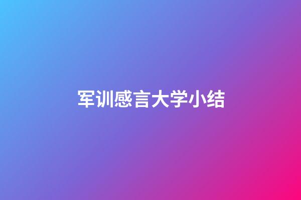 军训感言大学小结