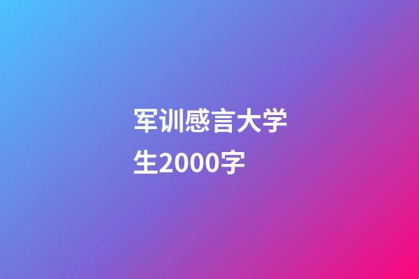 军训感言大学生2000字