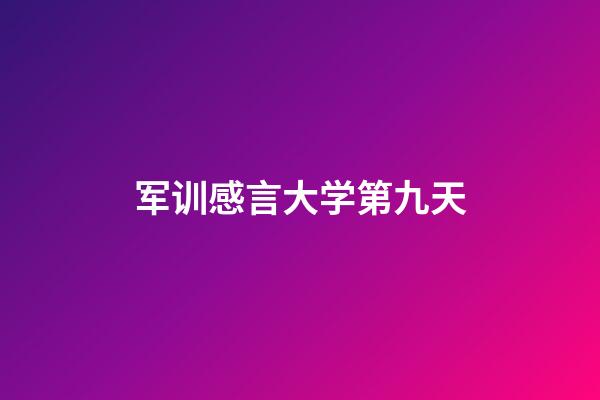 军训感言大学第九天