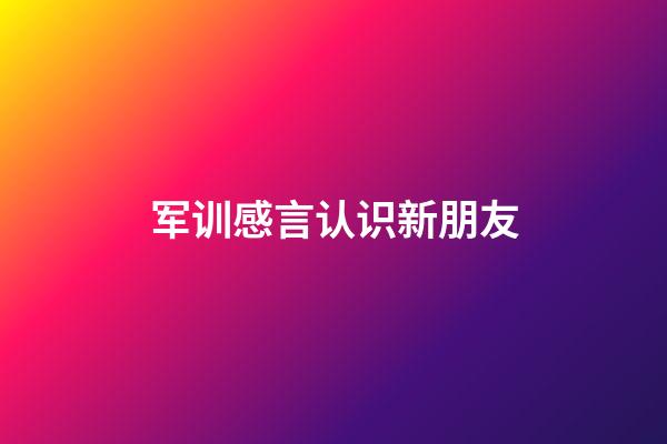 军训感言认识新朋友