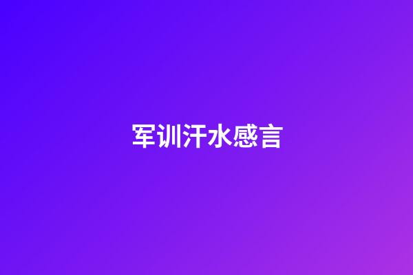 军训汗水感言