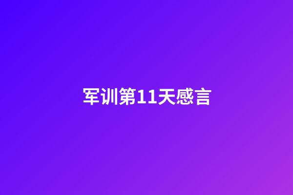 军训第11天感言