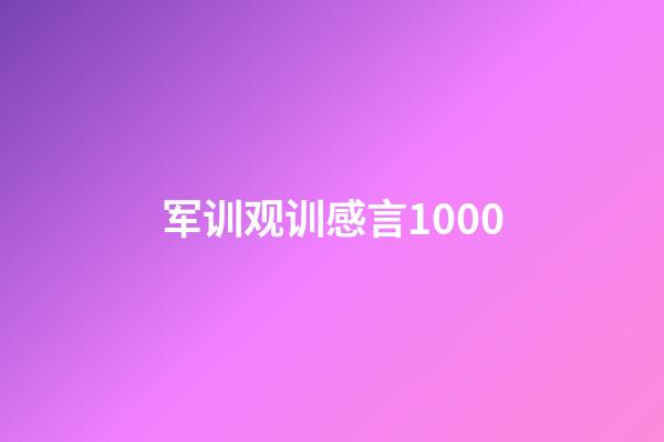 军训观训感言1000