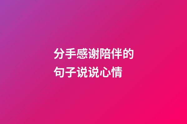 分手感谢陪伴的句子说说心情