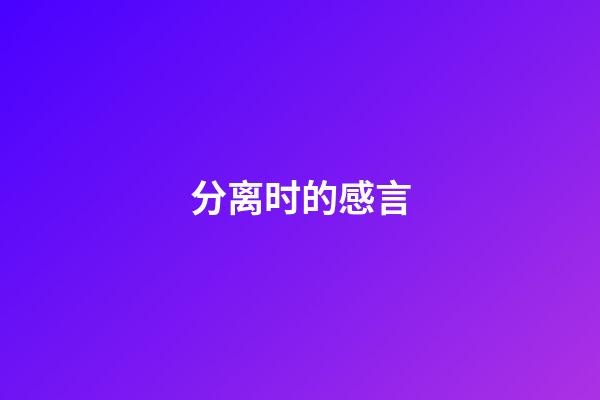 分离时的感言