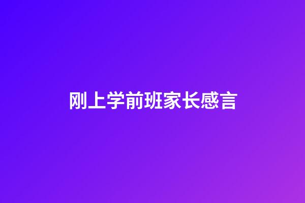 刚上学前班家长感言