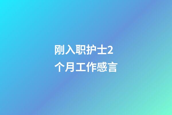 刚入职护士2个月工作感言