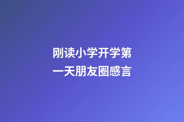 刚读小学开学第一天朋友圈感言