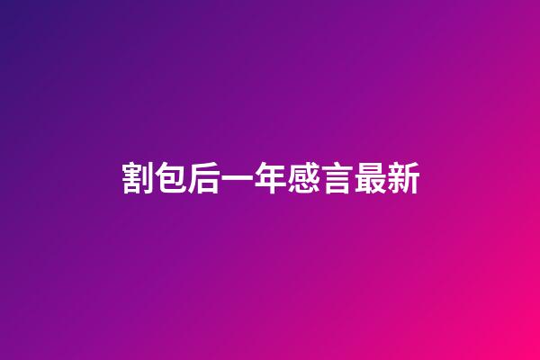 割包后一年感言最新