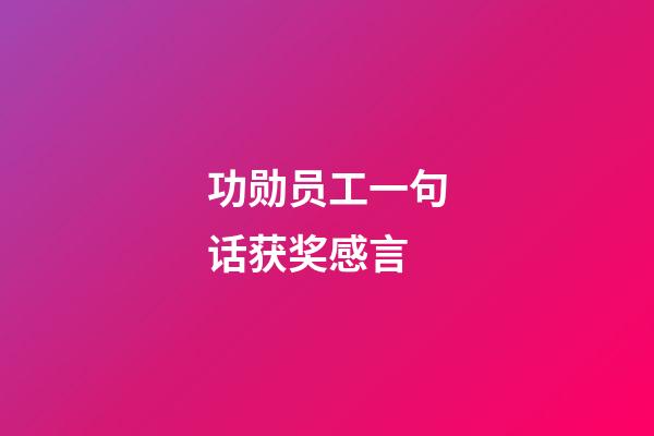 功勋员工一句话获奖感言