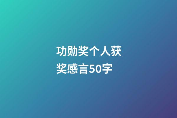 功勋奖个人获奖感言50字