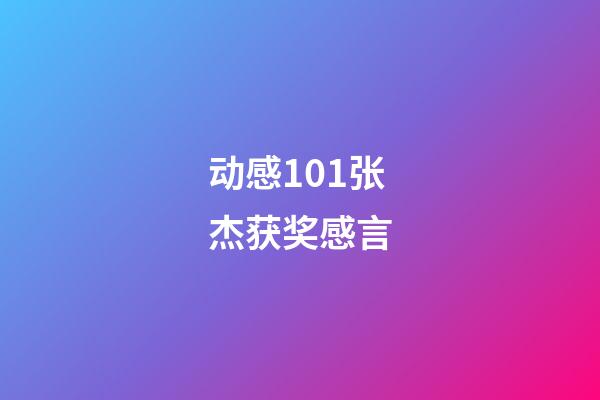 动感101张杰获奖感言