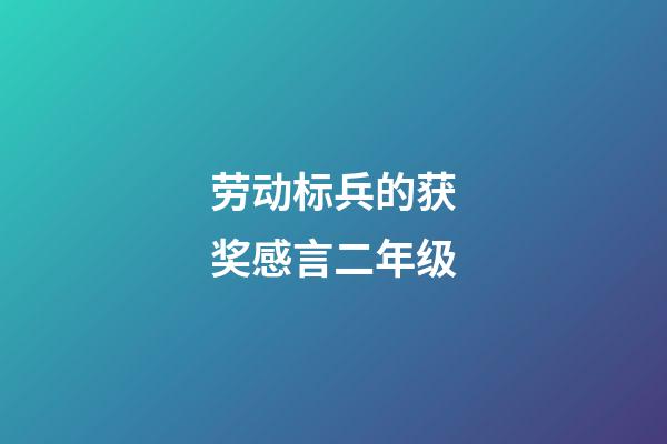 劳动标兵的获奖感言二年级