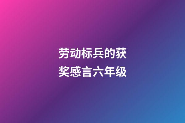 劳动标兵的获奖感言六年级