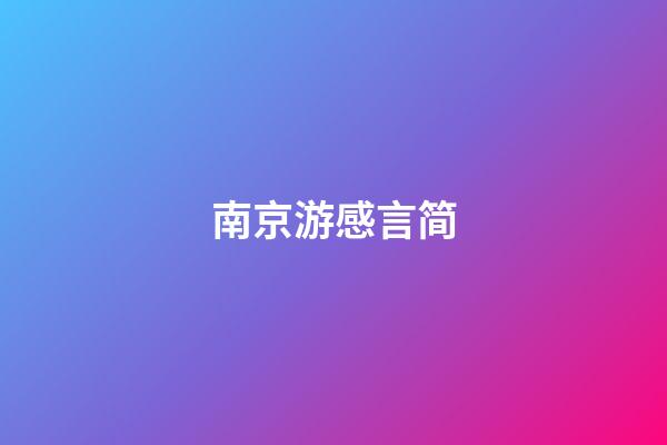 南京游感言简