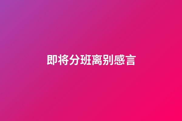 即将分班离别感言