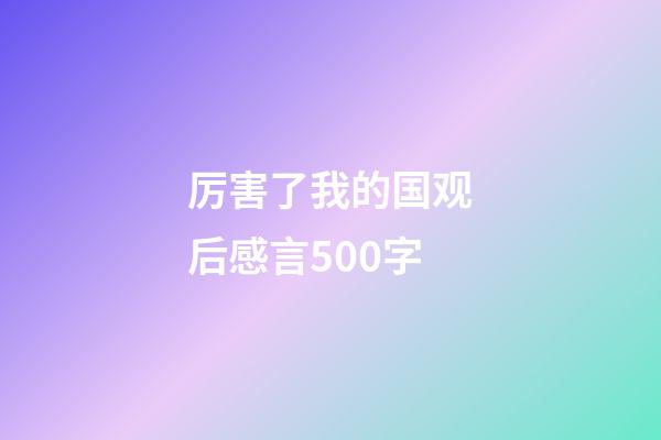 厉害了我的国观后感言500字