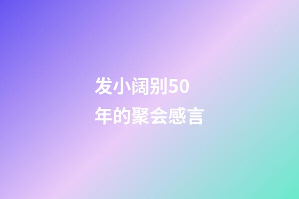 发小阔别50年的聚会感言