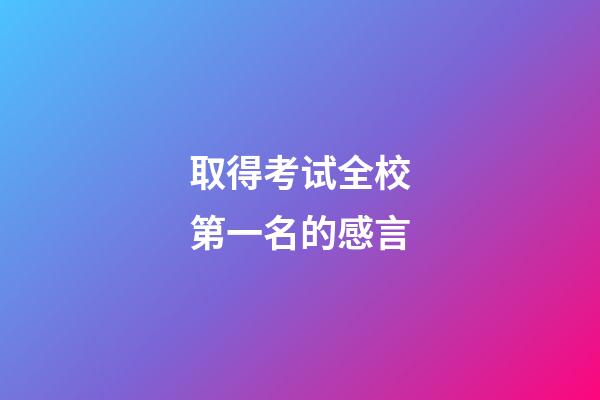 取得考试全校第一名的感言