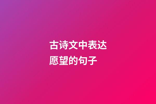 古诗文中表达愿望的句子