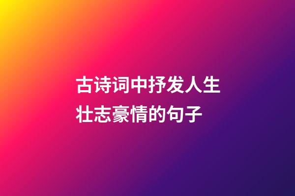 古诗词中抒发人生壮志豪情的句子