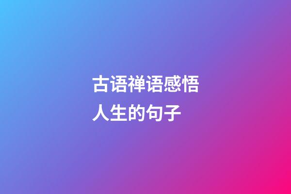 古语禅语感悟人生的句子