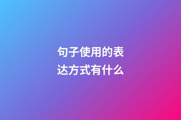 句子使用的表达方式有什么