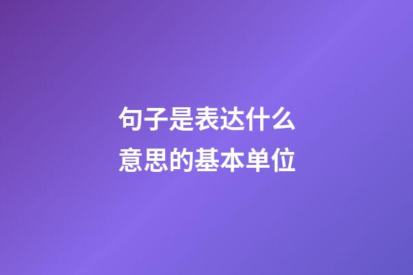 句子是表达什么意思的基本单位