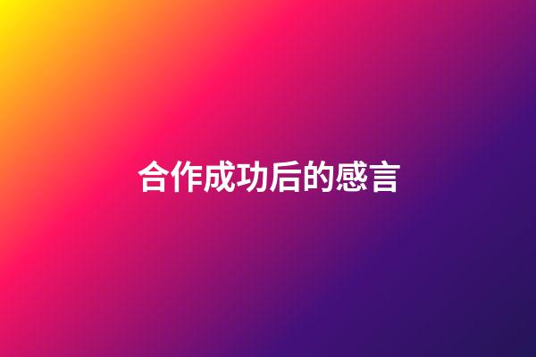 合作成功后的感言