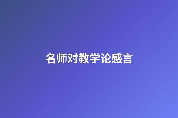 名师对教学论感言