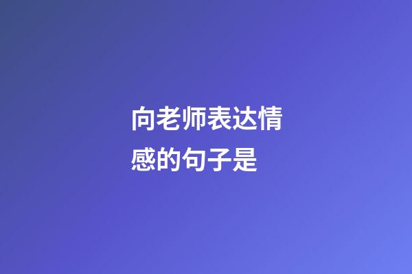 向老师表达情感的句子是