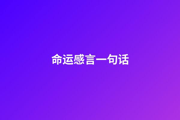 命运感言一句话