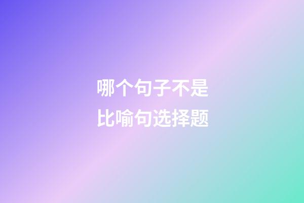 哪个句子不是比喻句选择题