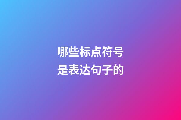 哪些标点符号是表达句子的