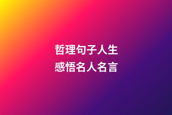 哲理句子人生感悟名人名言