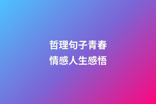 哲理句子青春情感人生感悟