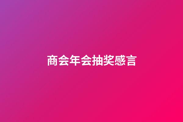 商会年会抽奖感言