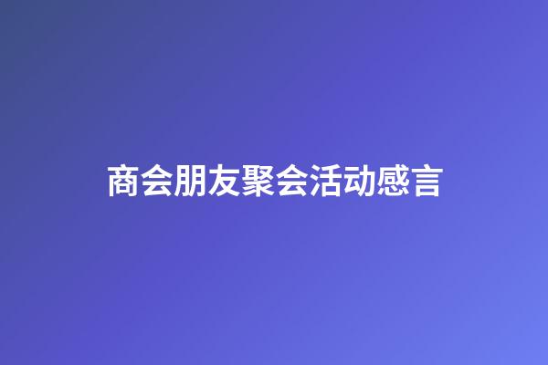 商会朋友聚会活动感言